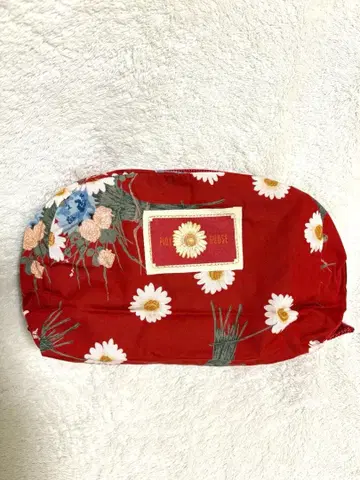 새상품 핑크하우스 파우치 잉게보그 카네코 이사오 빨간색 퀼팅 꽃무늬