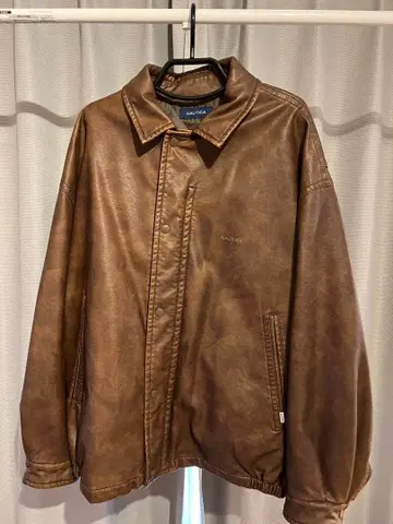 Nautica 브라운 가죽 자켓 ( 인조 가죽 )