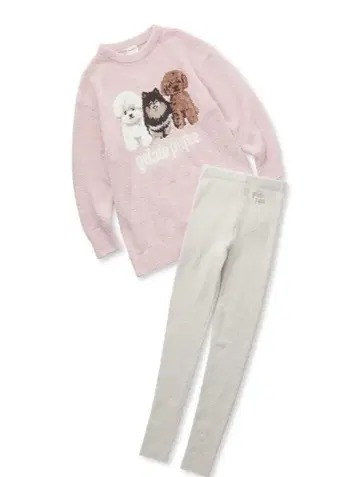 gelato pique 강아지 자수 룸웨어 세트 새상품