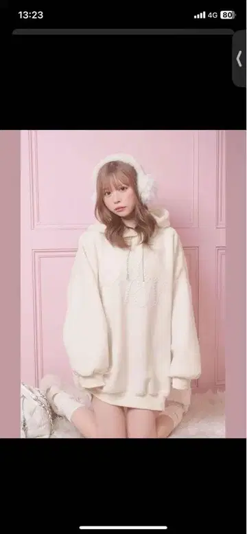 미셸 마카롱 펄 로고 보아 후디