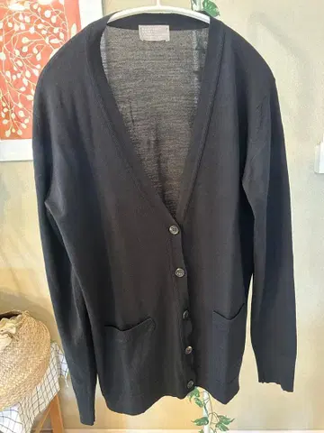 MARGARET HOWELL 남성용 블랙 가디건