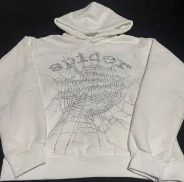 sp5der 화이트 후드티 라이트스톤