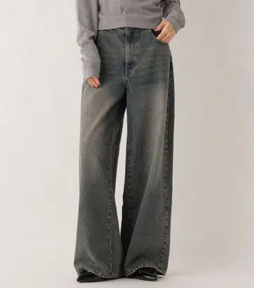 Heather 헤더 신상 2WAY 데님 와이드 팬츠 블루