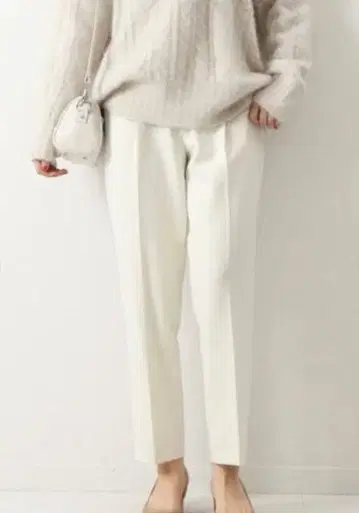 미사용 새상품 스픽 앤 스팬 양면 기모 테이퍼드 팬츠 L 40