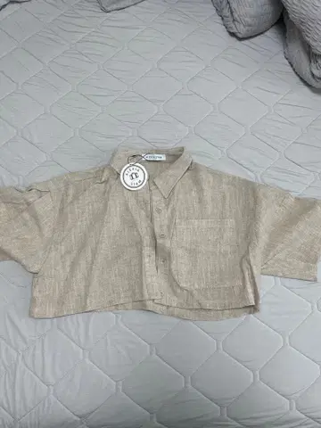 [ ALEXIA STAM ] 크롭 셔츠 ( 베이지 )