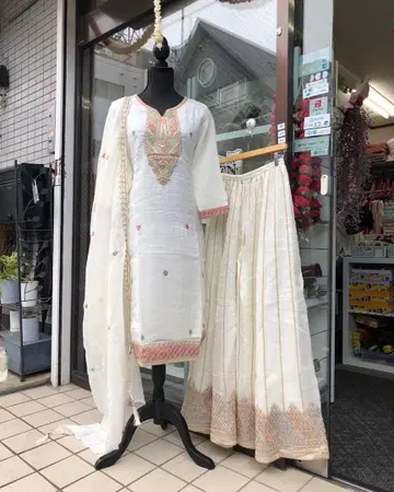 쿠르타, 팬츠, 숄 (3종 세트)