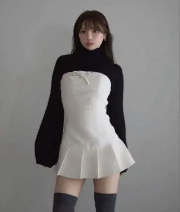 andmary Twiggy tweed mini dress White