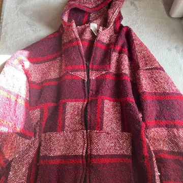 [ 구제 의류 ] 90s vintage 체크 무늬 후드 부착 후드티