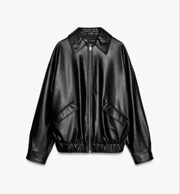ZARA 가죽 느낌 오버 사이즈 자켓 XS 블랙 자라