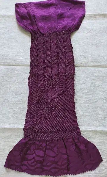 컷아웃 시보리 오비 장식 천 보라색 적자색