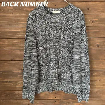 [ 백넘버 ] BACK NUMBER 긴팔 스웨터 블랙 화이트 L