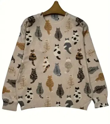 고양이 니트 스웨터 XL 새상품