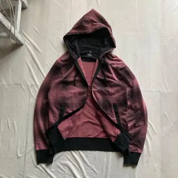 unknown / 집 후디 옴브레 체크 M y2k 그런지