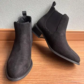 미사용 박스 포함 블랙 사이드 고어 부츠 스웨이드