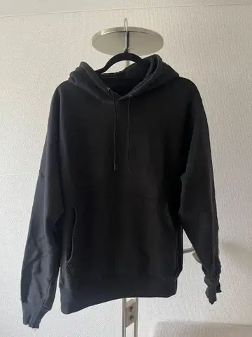 Champion 블랙 후드 부착 후드티 눈 없음 블랙 리버스 위브