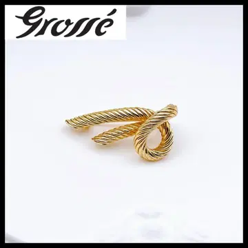 [ Grosse ] 그로세 골드 트위스트 리본 브로치 고급 디자인