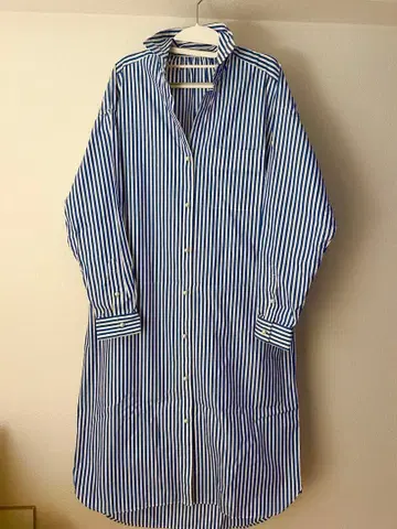 SPICK&SPAN 스트라이프 셔츠 원피스 펄 버튼