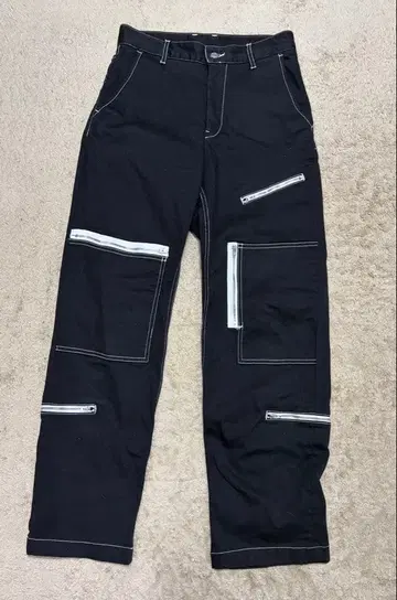 x-girl 지퍼 포켓 워크 팬츠 블랙