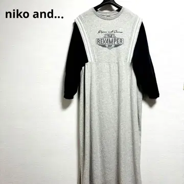 nikoand 스포츠 mix 맨투맨 원피스 코튼 그레이