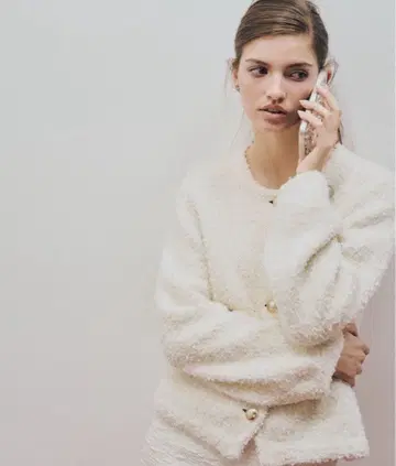 셀포드 트위드 니트 자켓