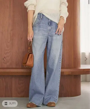 R'IAM plage WIDE 데님 블루 데님 36