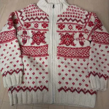 노르딕 무늬 집업 니트