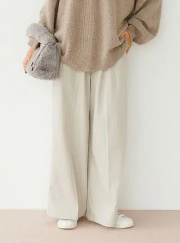BAYFLOW/속기모 와이드 이지 팬츠 아이보리