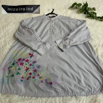 mizuiro ind 미즈이로 인드 꽃무늬 프린트 튜닉 셔츠 원피스