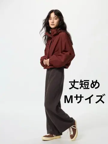 UNIQLO 웜 플리스 스트레이트 팬츠 (기장 짧음) M 다크 브라운