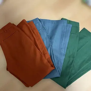 캐주얼 팬츠 3색 세트 오렌지 파랑 그린 아메리칸 홀릭