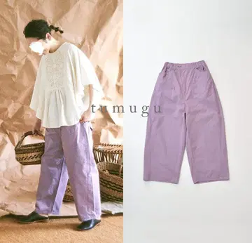 tumugu 츠무구 짐바브웨 코튼 트윌 와이드 팬츠