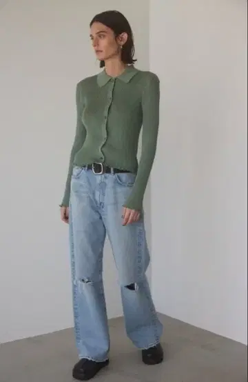 BLACK BY MOUSSY 데미지 스트레이트 데님