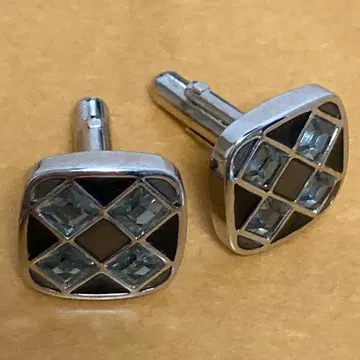실버 크리스탈 커프 링크스