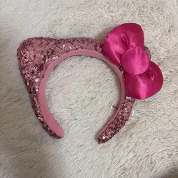 키티 핑크 머리띠 스팽글