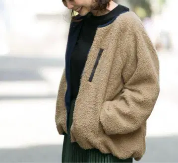 어반 리서치 서니 라벨 리버서블 보아 블루종 베이지/블랙 Free