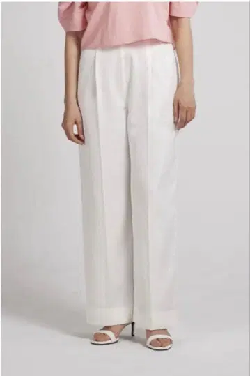 yori 요리 새틴 와이드 팬츠 화이트 하이웨스트 와이드