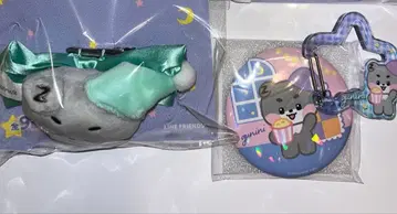 zeroni 로손 한정판 리본 핑 카라비너 거울 고니니 3종 세트