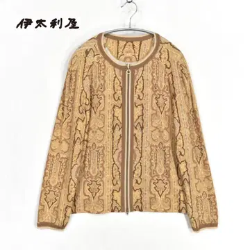 이타리야 이탈리아 지퍼 업 자켓 노카라 올 패턴 사이즈 11