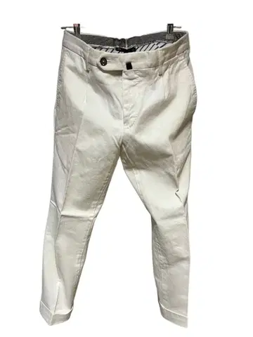 가격 인하 불가 [ 가을/겨울 ] PT01 화이트 코튼 트라우저