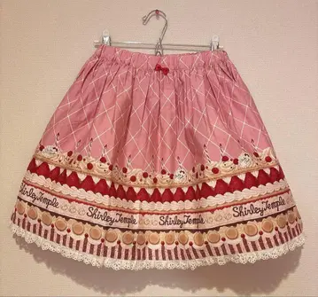 셜리 템플 케이크 프린트 핑크 스커트 160