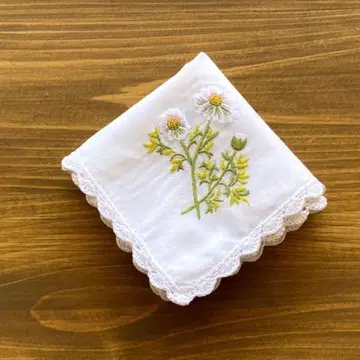 스바 님용 꽃무늬 자수 코튼 손수건