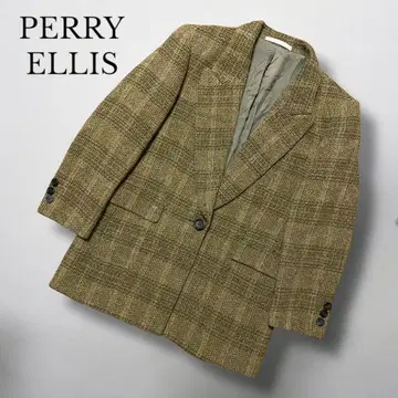 [ PERRY ELLIS ] 울 혼방 테일러드 자켓 브라운 체크