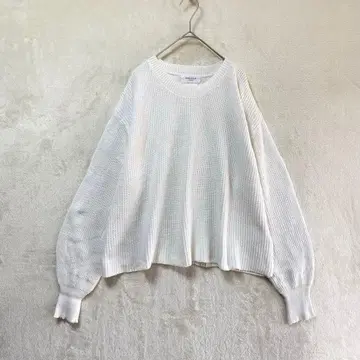 OPAQUE CLIP/리브 편직 니트 스웨터/M/루즈핏 화이트