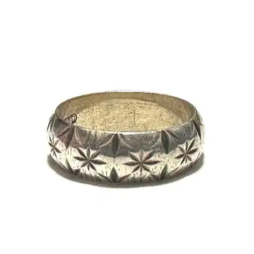 빈티지 실버 반지 별 무늬 스타 10호 레트로