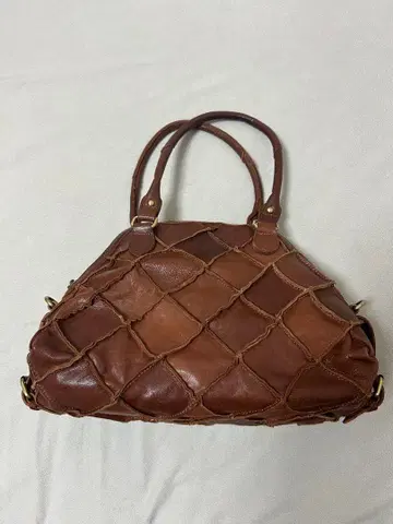 브라운 뜨개질 디자인 핸드백