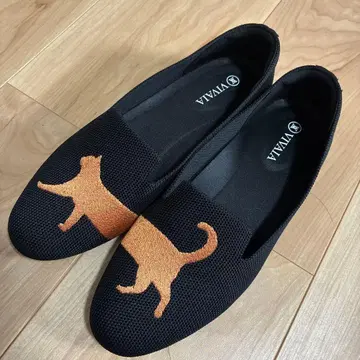 VIVIA 오드리 고양이 자수 블랙