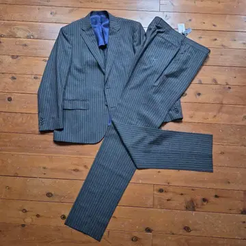 새상품 KANSAI MAN 컬렉션 그레이 핀스트라이프 비즈니스 정장