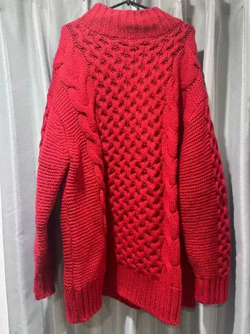 로리즈팜 빨간색 케이블 니트