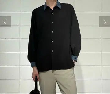 [ Lui's ] 자카드 클레릭 셔츠 S 사이즈