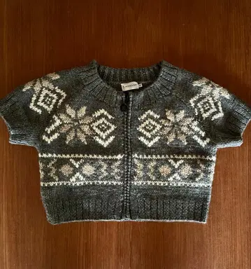 MONCLER 카우친 패턴 반팔 니트 S